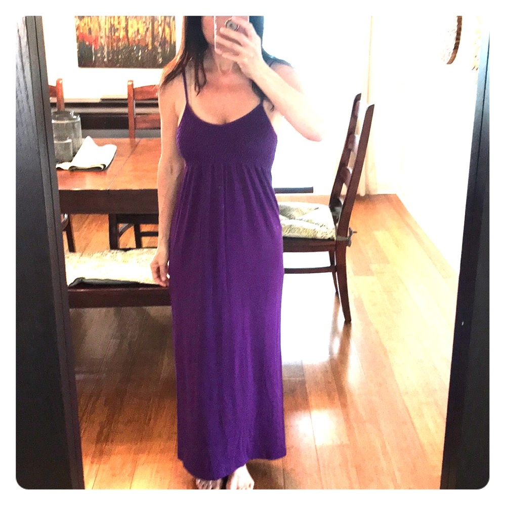 JJ Authentic maxi smocked top purple dress XS/S
